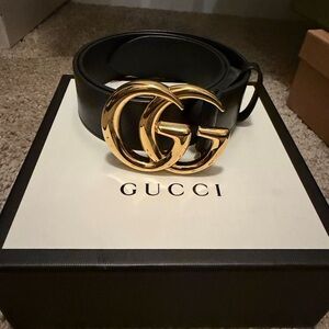 Gucci Black Leather Belt